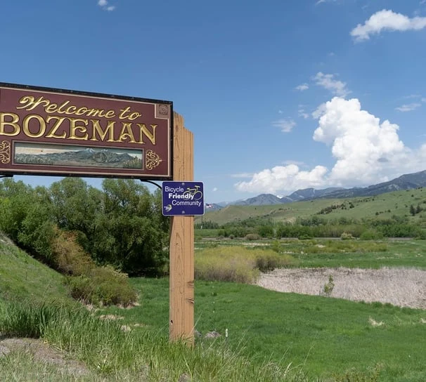 The Welcome to Bozeman sign in Montana